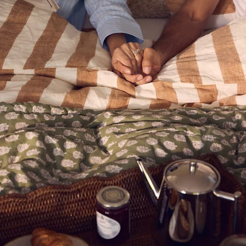 The Wedding Shop Gift List Giveaway Couple in Bed