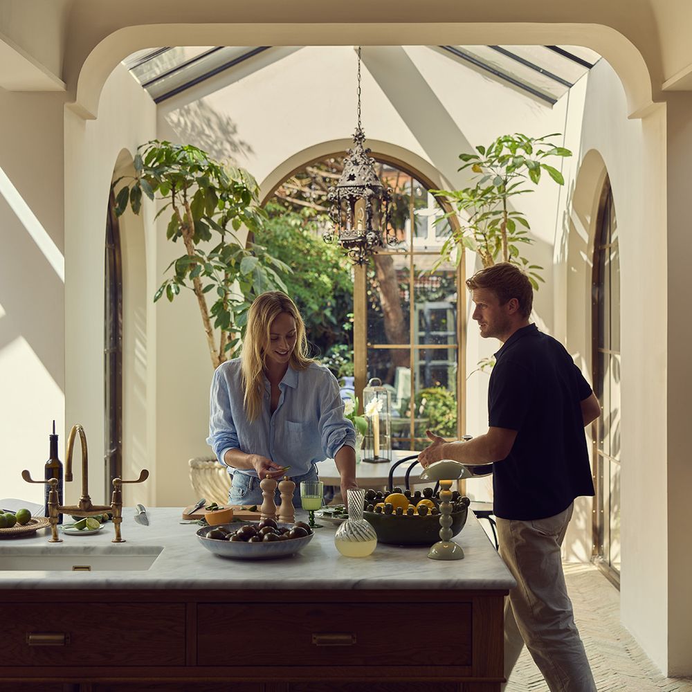 The Wedding Shop Gift List Giveaway Couple in Kitchen