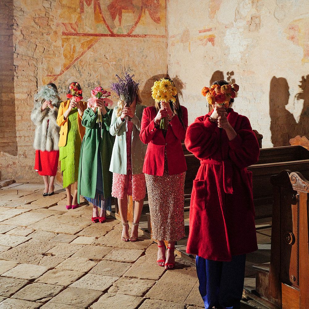 bold bridesmaids bright colourn fashion wedding editorial