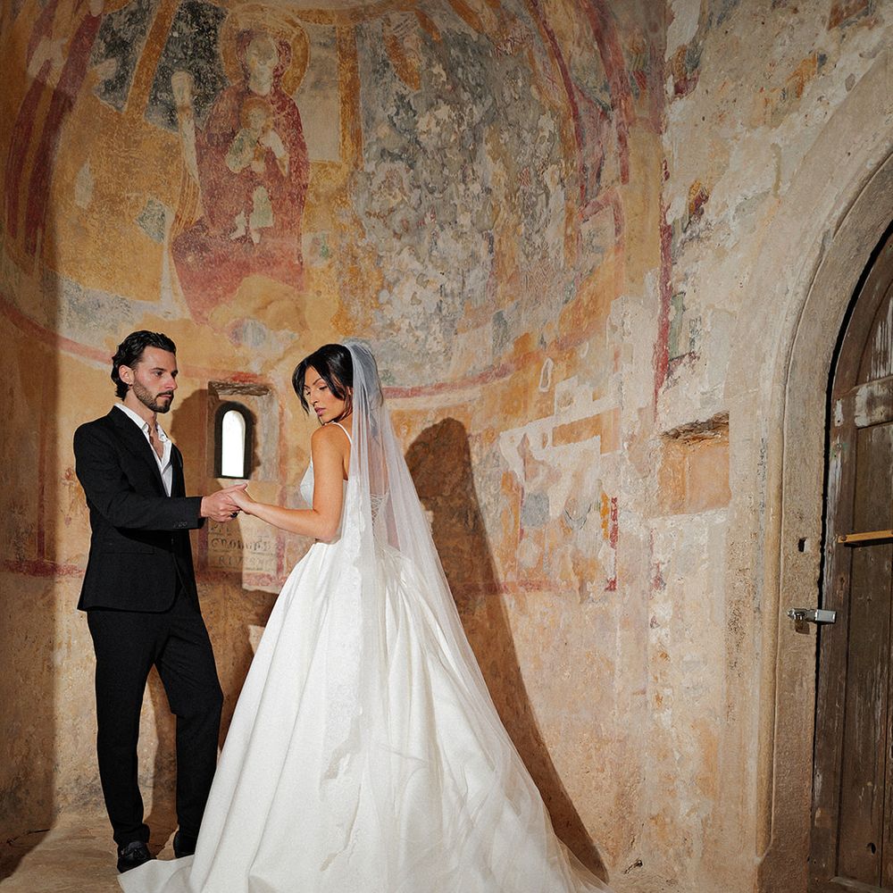bride groom chapel ceremony fashion wedding editorial