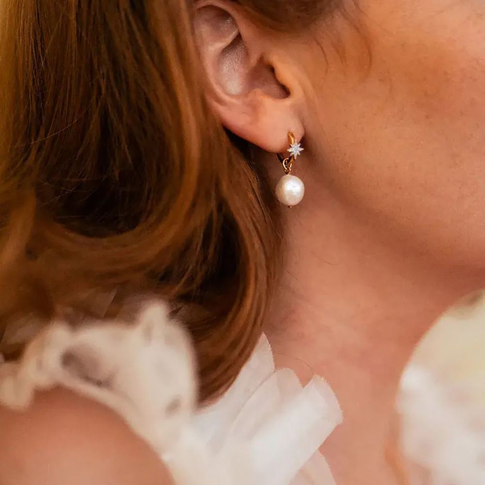 Freshwater pearl bridal earrings