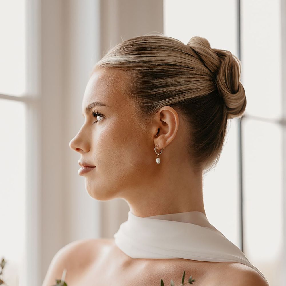 Pearl drop bridal earrings