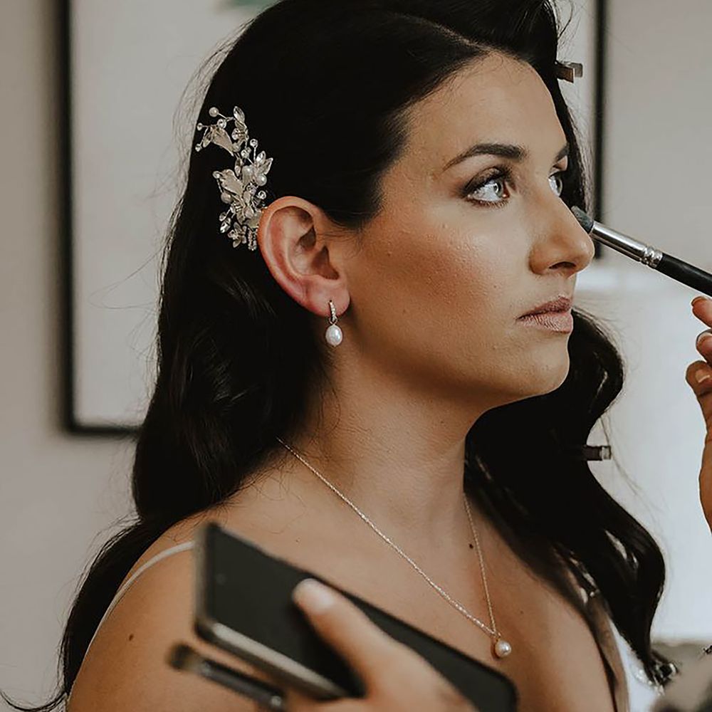 Pearl drop bridal earrings