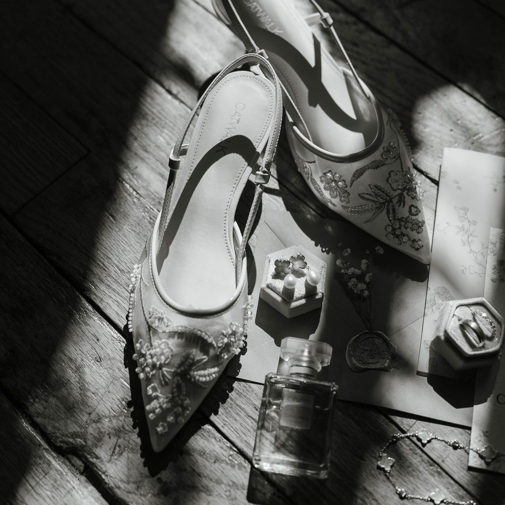 bridal details beaded kitten heels
