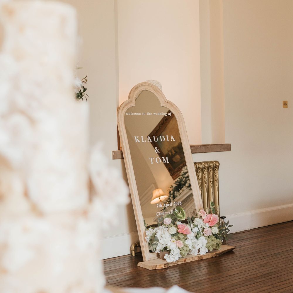 personalised wedding mirror decor