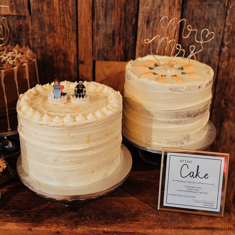 lets eat cake lego figurine wedding cakes