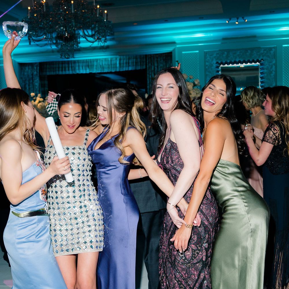 nadine merabi mini dress guests dancing 