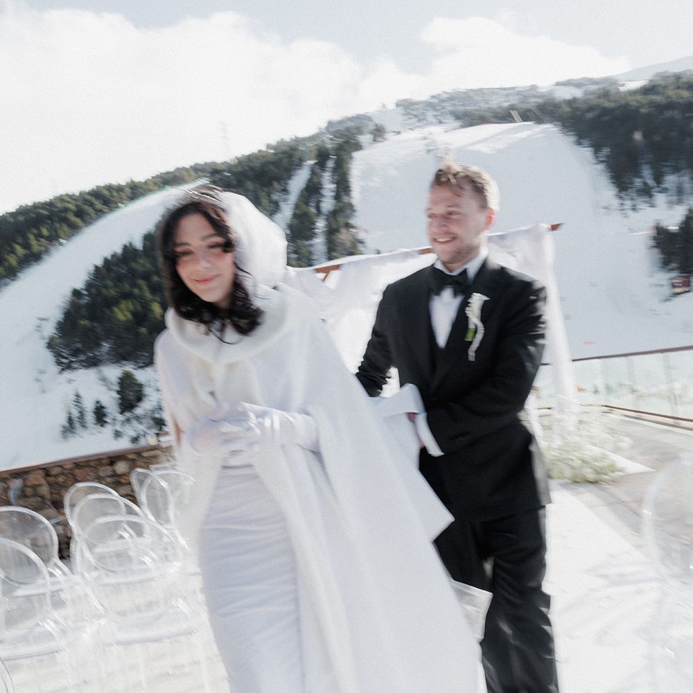 white long gloves hooded bridal cape