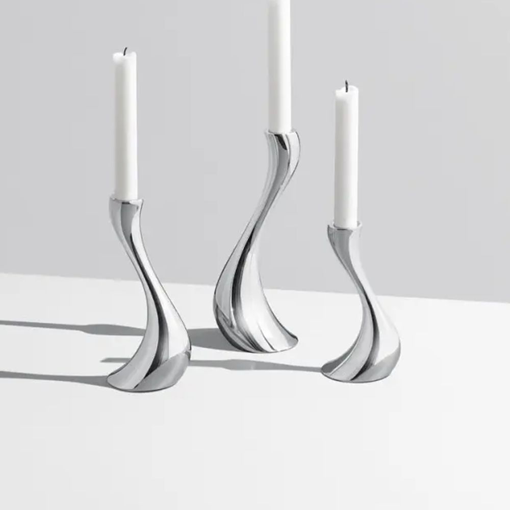 Georg Jensen Cobra Set of 3 Candleholders, Stainless Steel