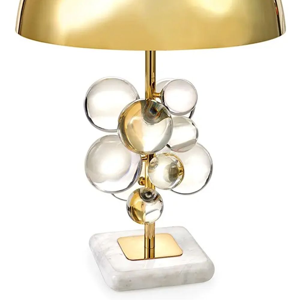 Jonathan Adler Globo Table Lamp, Clear Polished/Brass