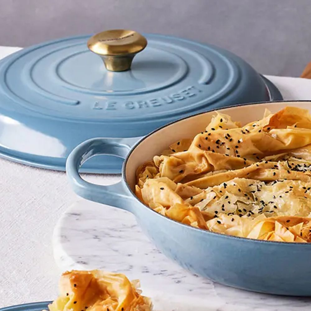Le Creuset Signature Cast Iron Shallow Casserole, Chambray 