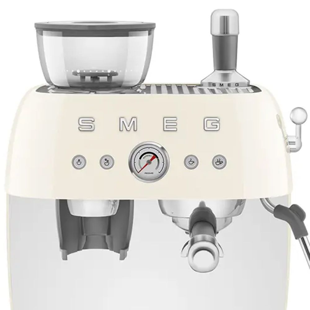 Smeg Espresso Coffee Machine with Grinder, Cream