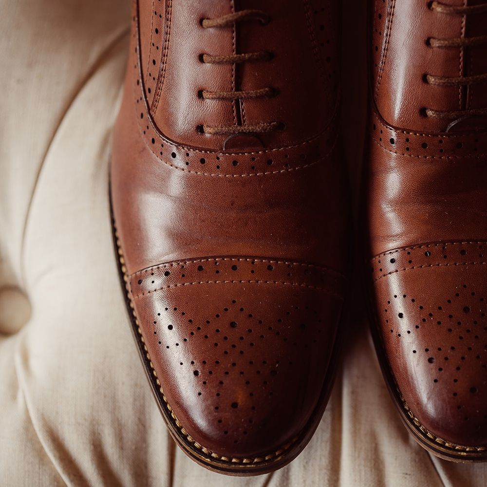 brown classic loafer smart wedding shoes