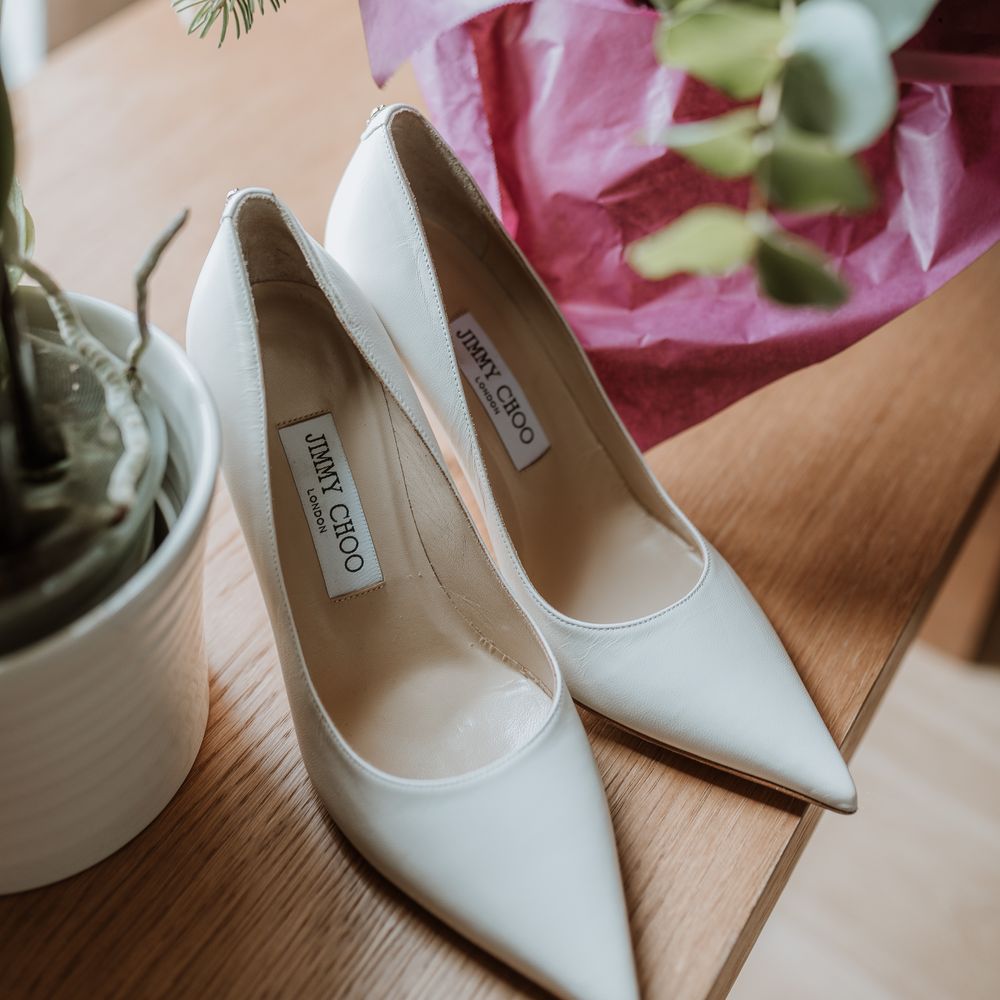 bridal accessories jimmy choo pointed white wedding heels