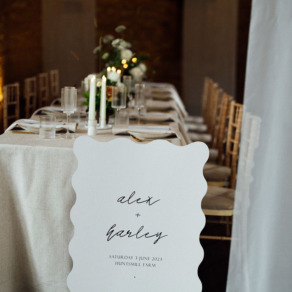 Wavy wedding welcome sign 