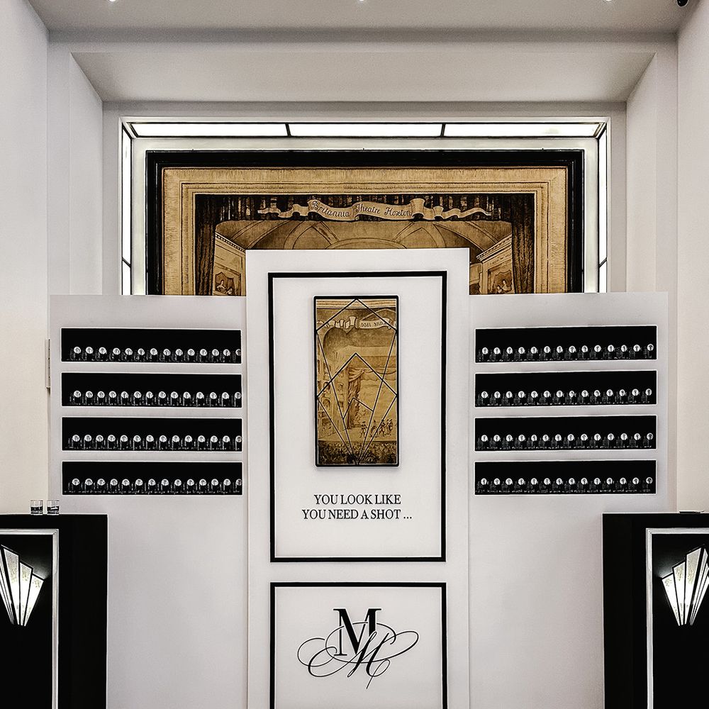 monochrome monogram signage