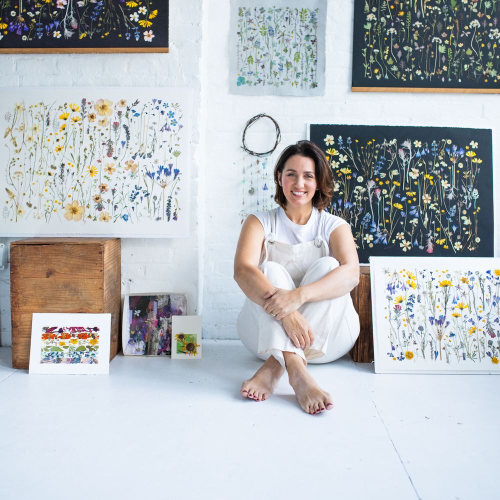 pressed flower wedding artwork