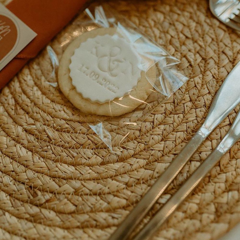 Handmade Biscuit Wedding Favours with Personalised Icing