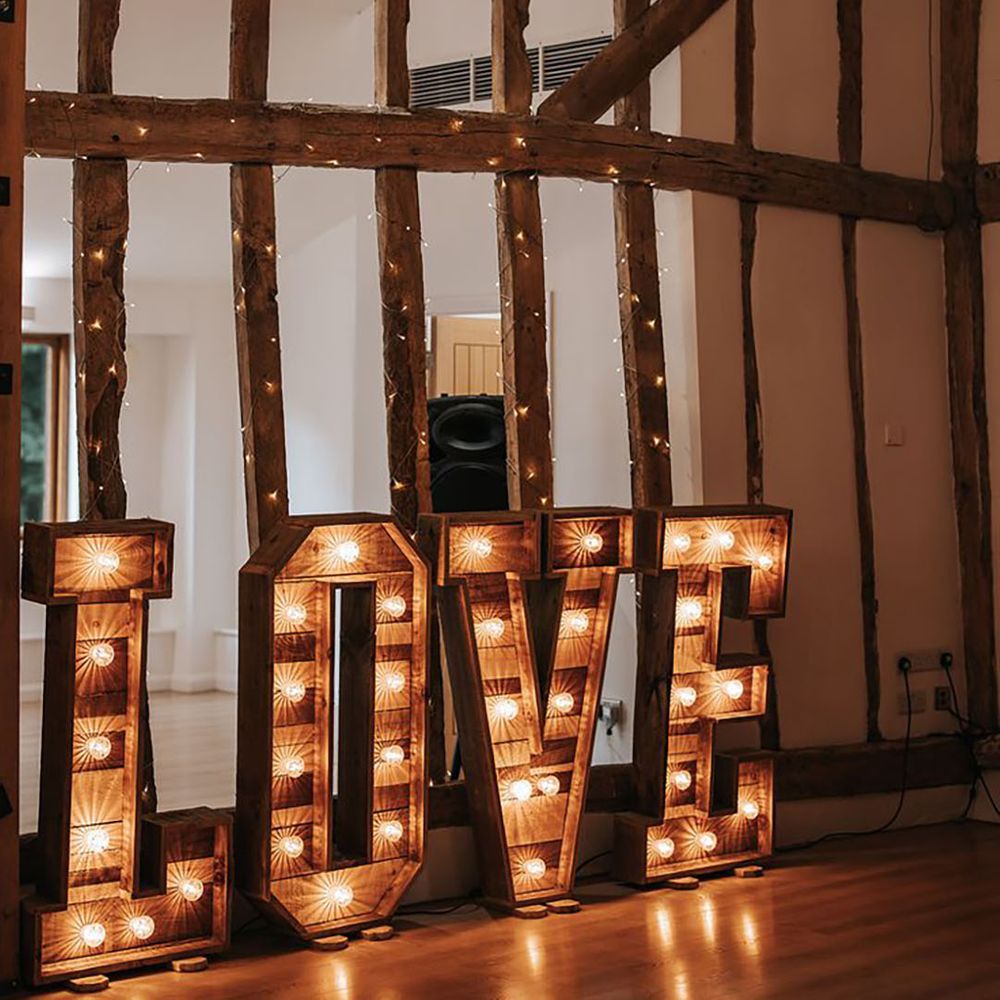 LOVE Letter Light Decoration For Rustic Barn Wedding