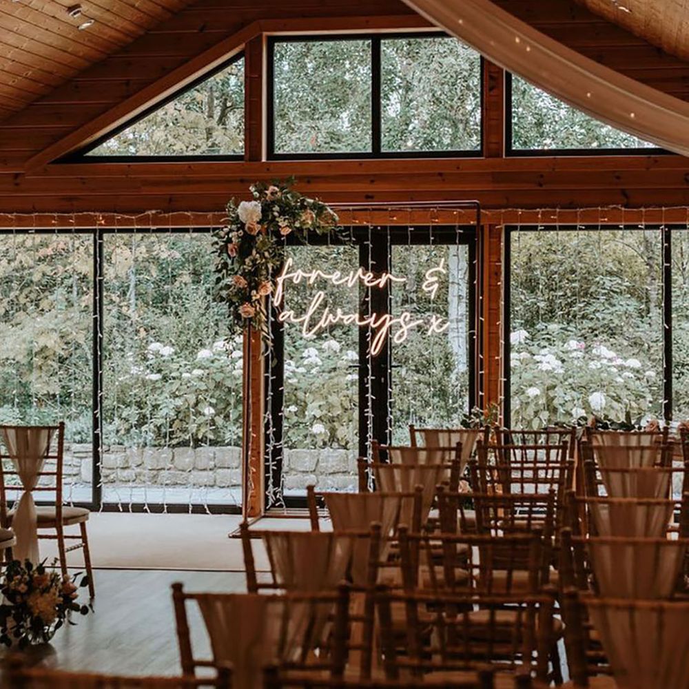 Styal Lodge Wedding Venue With Neon Sign