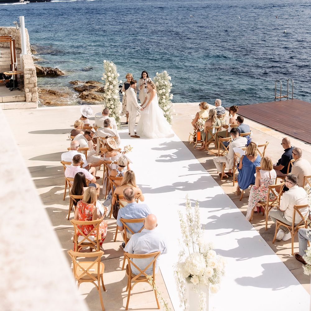 destination wedding ocean front altar ceremony