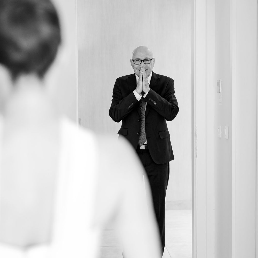 father of the bride first look reaction
