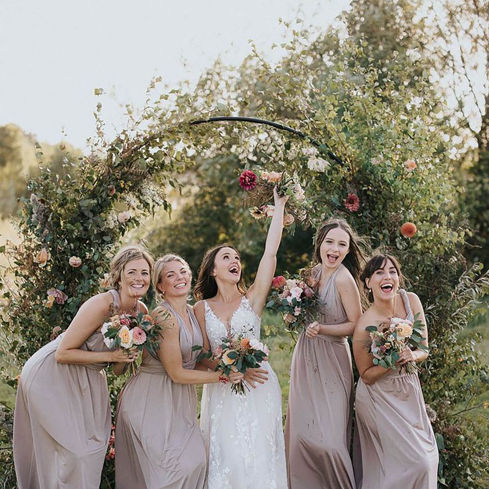 blush pink multiway bridesmaid dresses