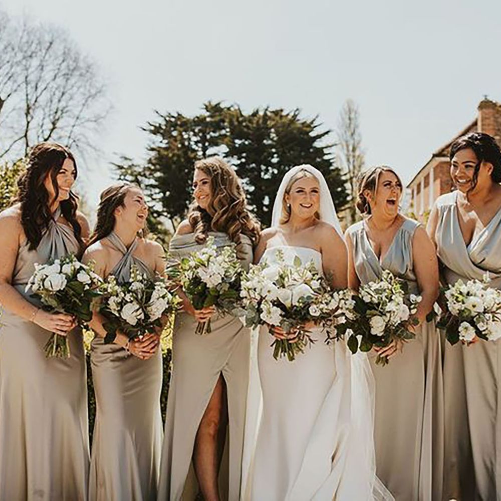 gold satin multiway bridesmaid dresses