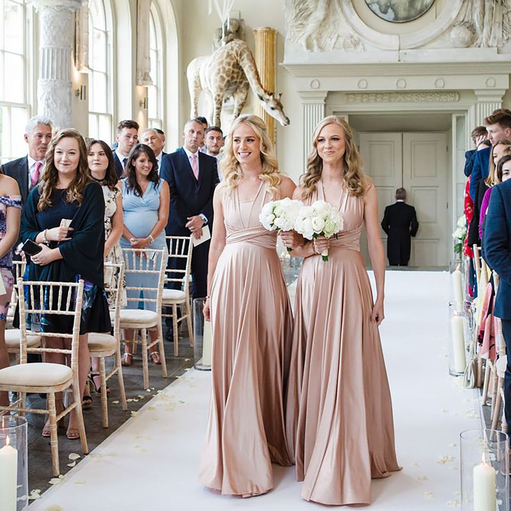 nude pink multiway bridesmaid dresses