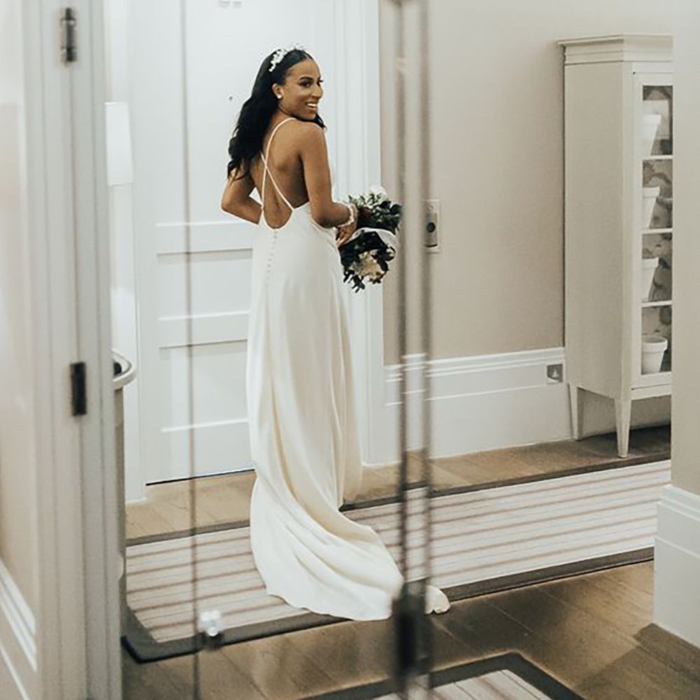 Real RMW bride wearing ASOS high street wedding dress