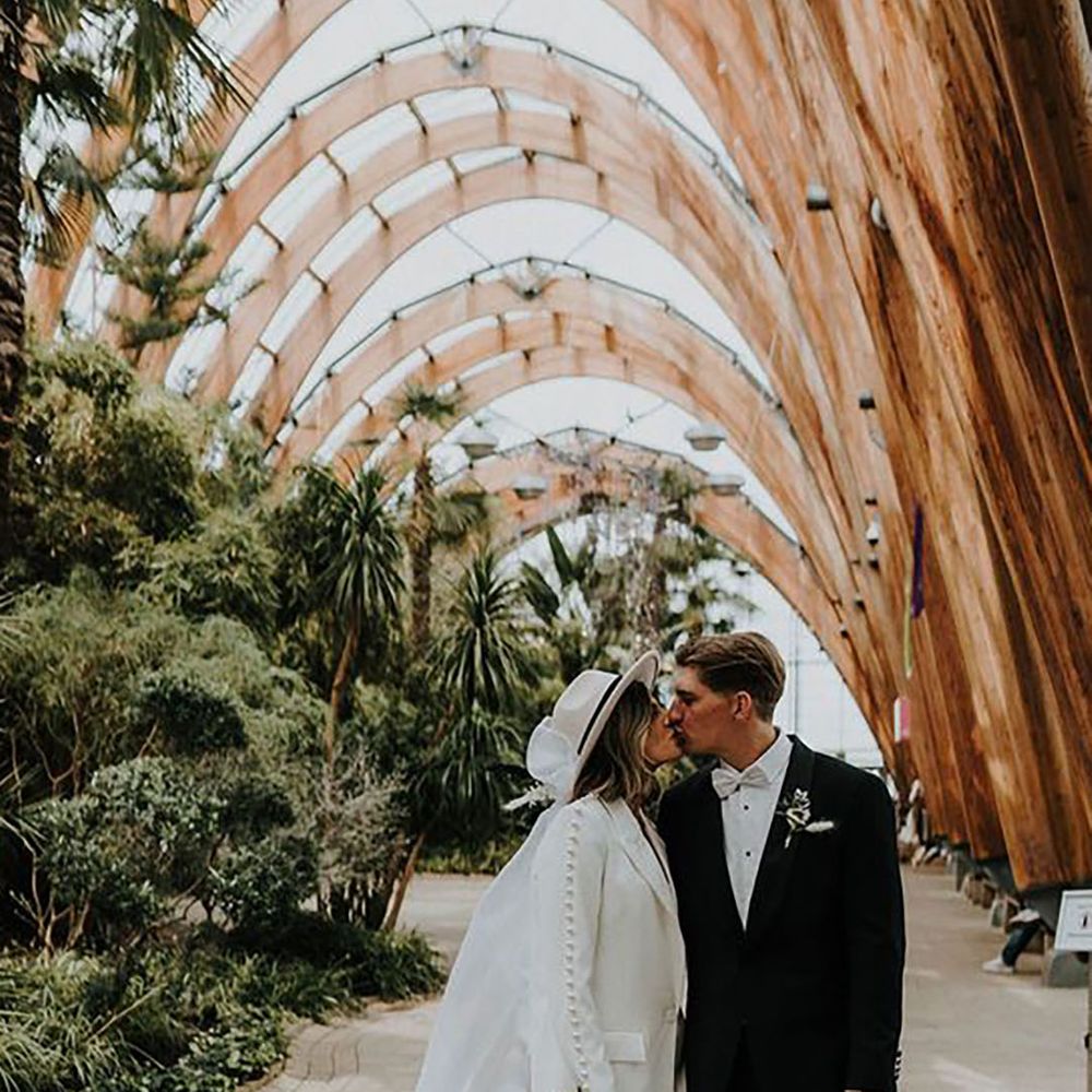 Real RMW bride wearing Nadine Merabi high street wedding suit