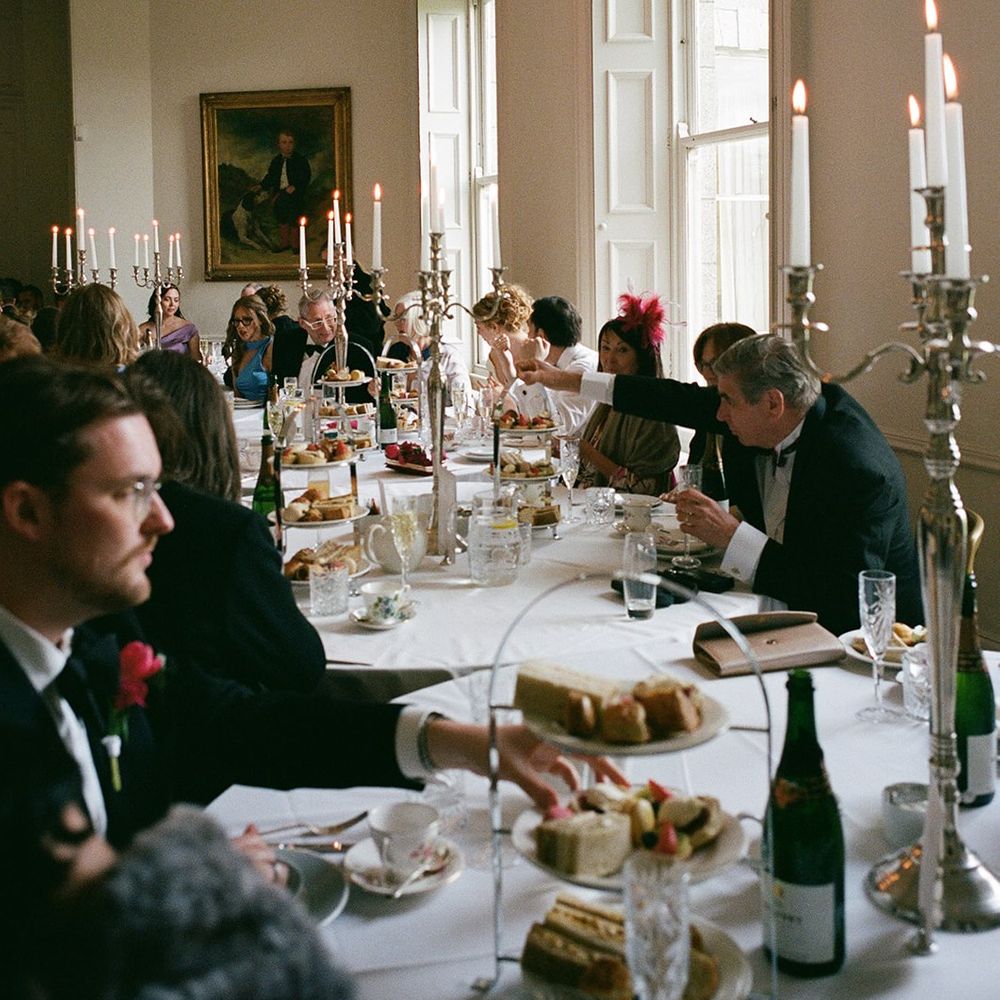 afternoon tea candelabra guest table