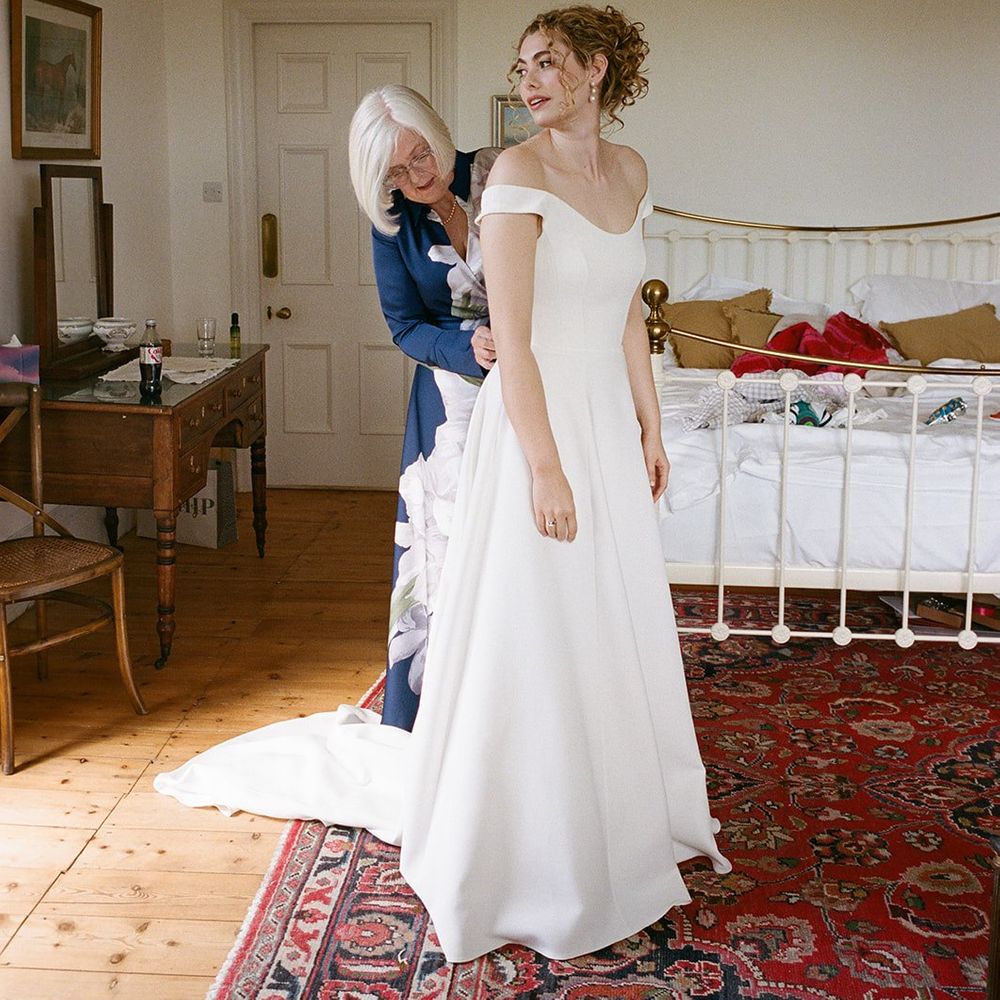 bride dress fitting persian rug