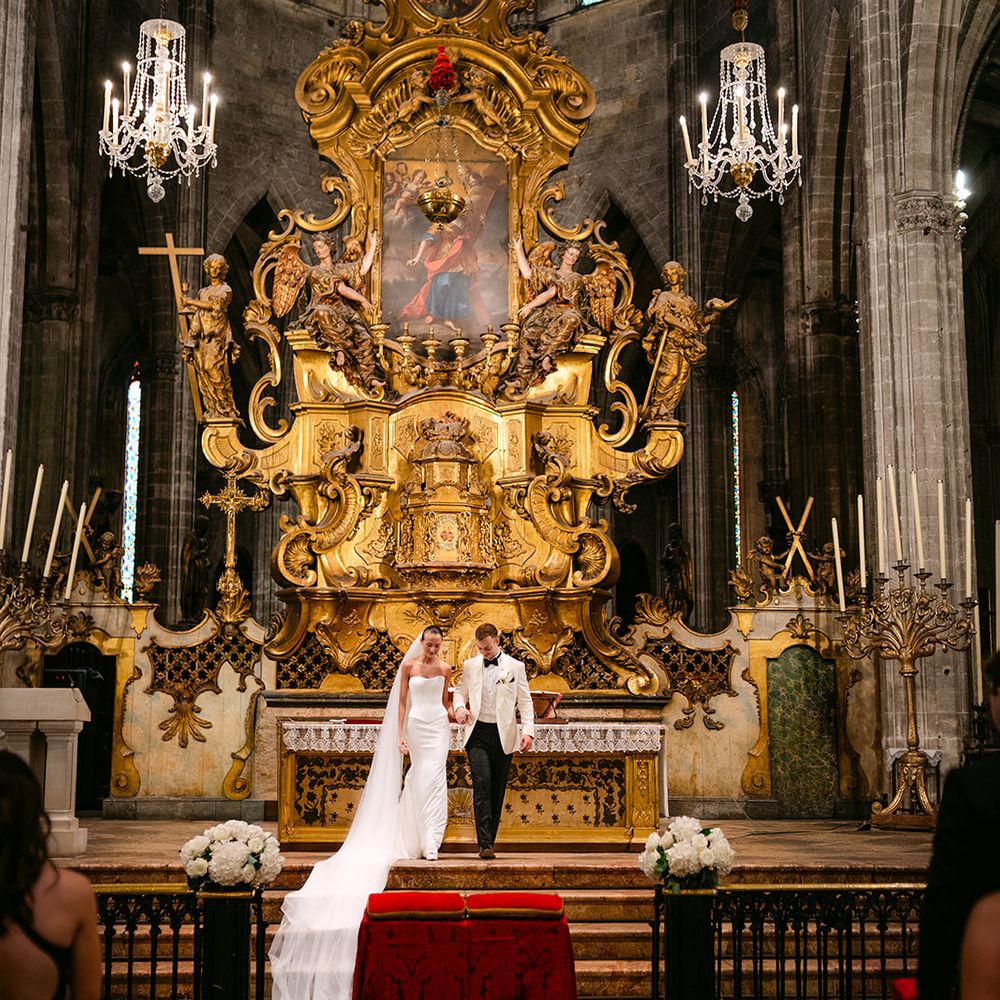 bride groom gilded altar exit
