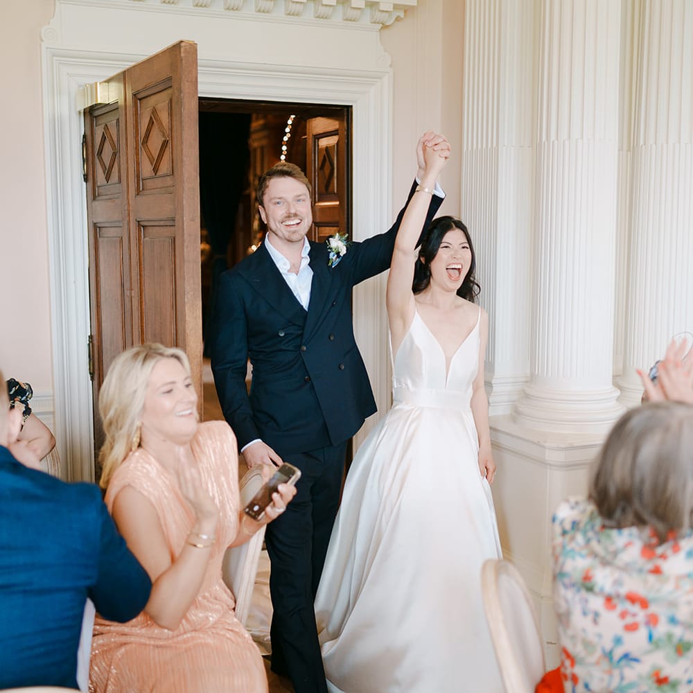 bride groom reception grand entrance
