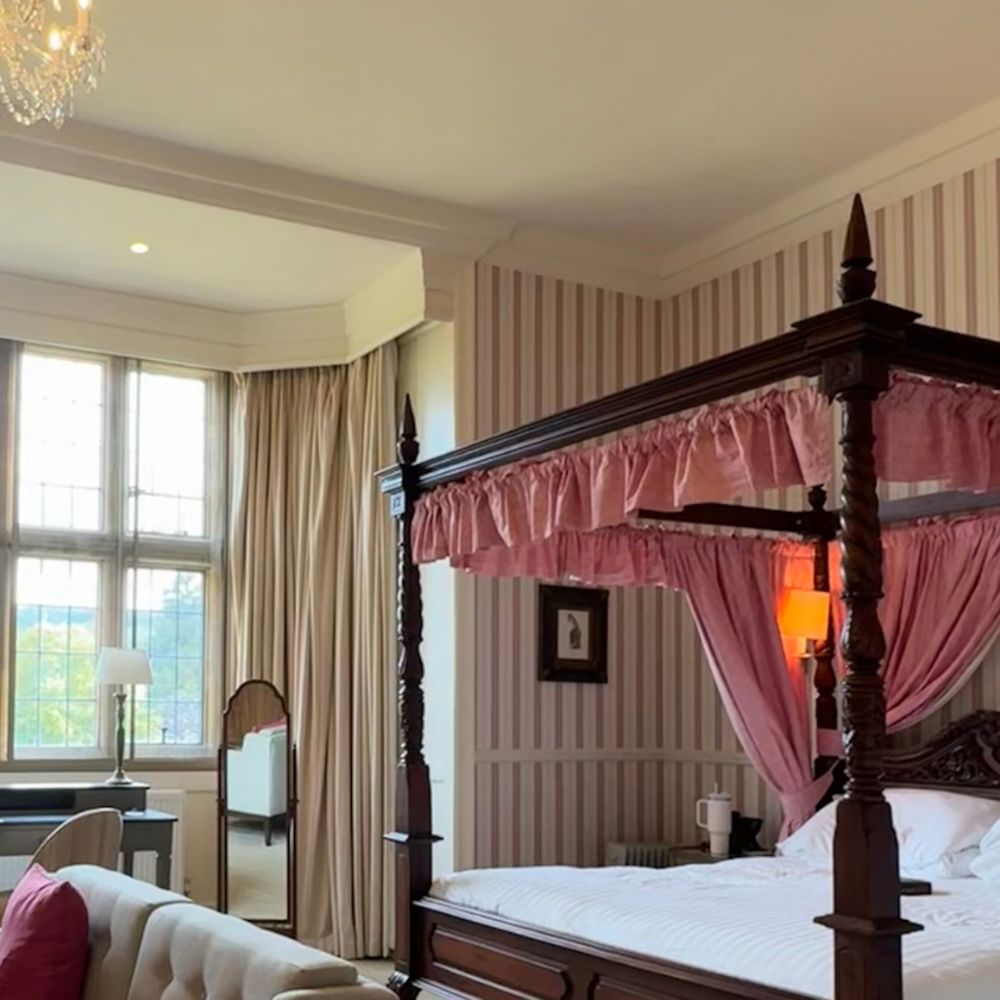 gisborough hall four poster bed pink canopy room