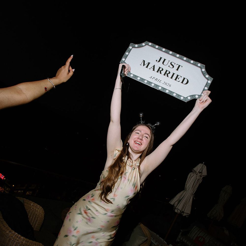 guest just married marquee sign
