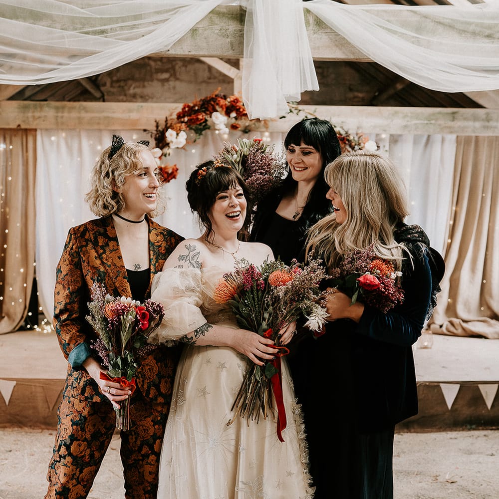 halloween bride wedding party