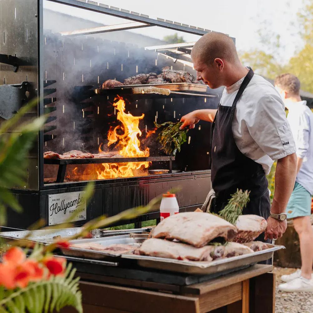 hollycombe home farm open fire cooking best sussex wedding venue