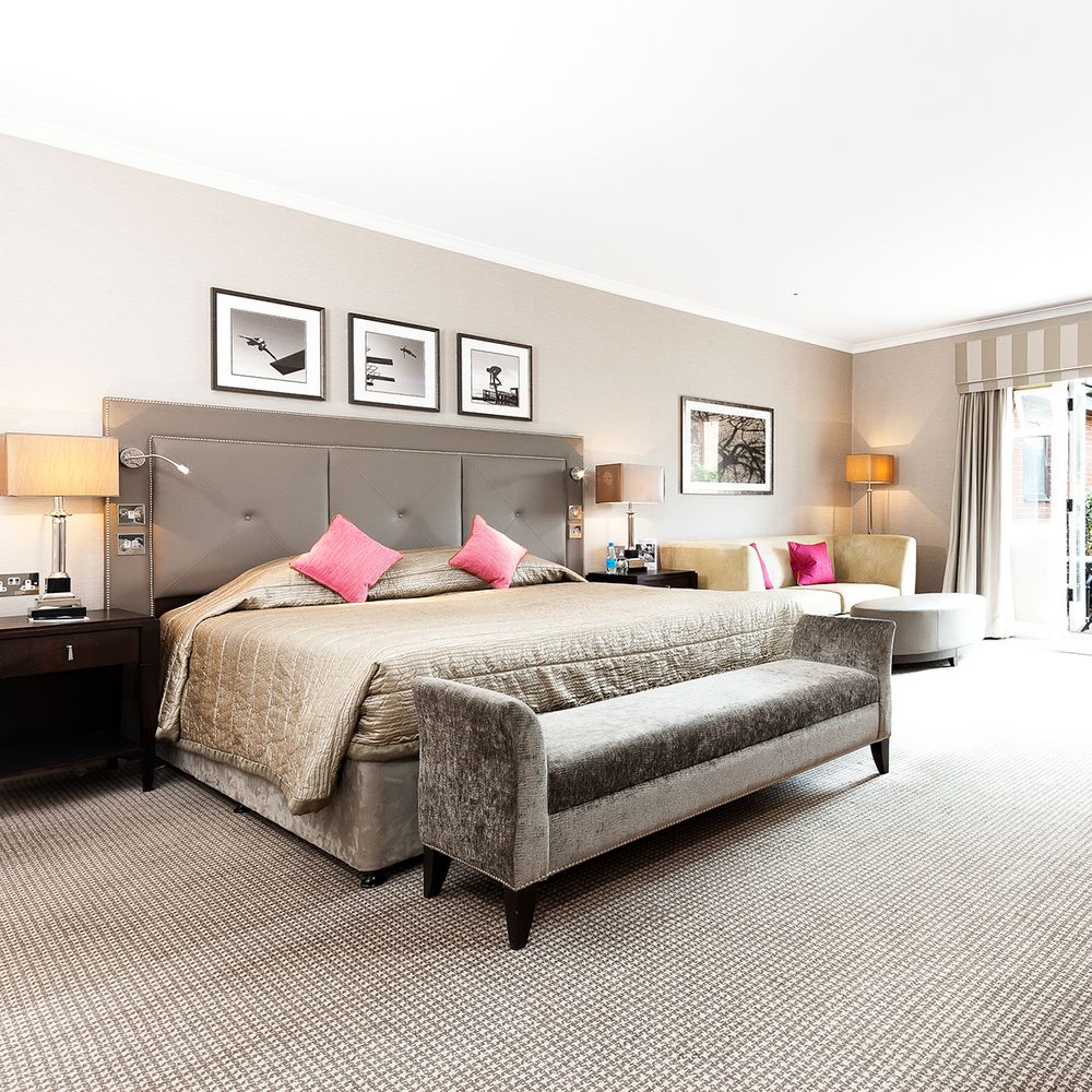 luxurious junior suite with pink accents foxhills resort