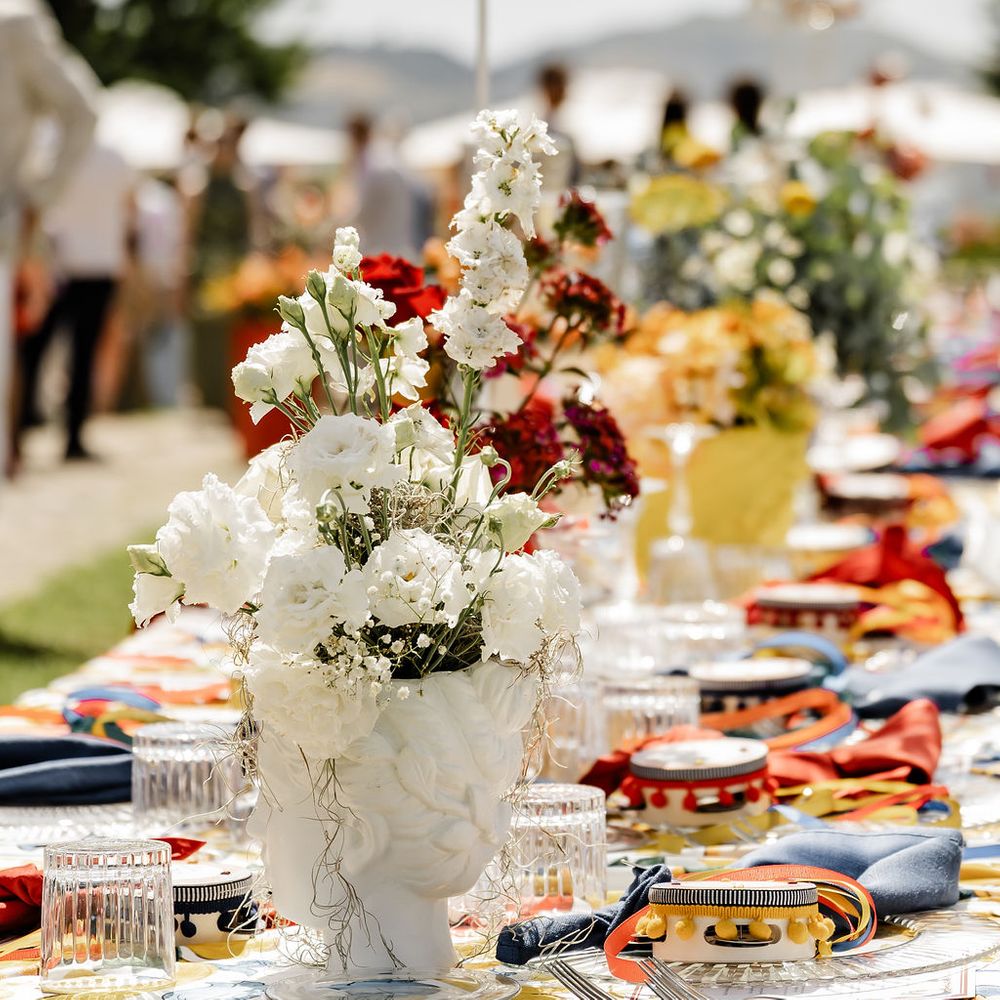 reception tablescape orange blossom candelabra