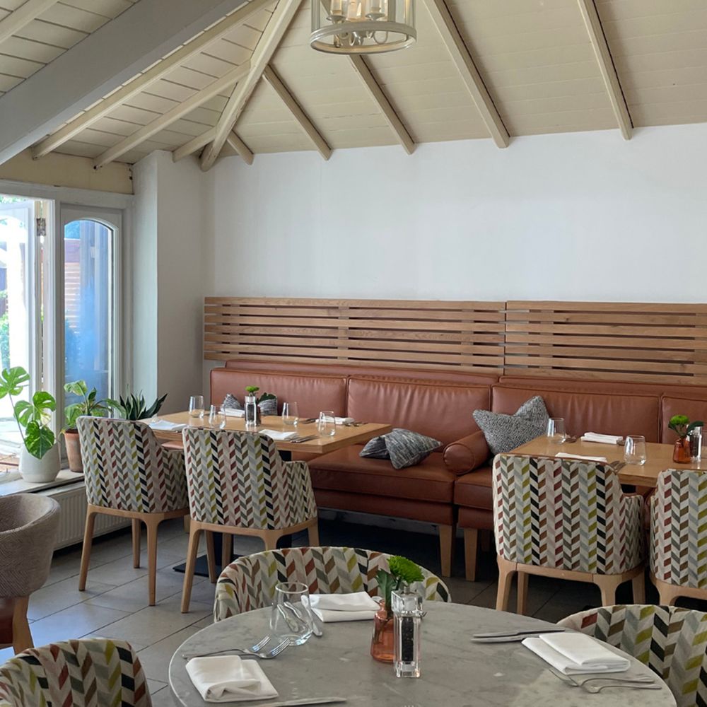 restaurant chevron print armchairs in solent hotel and spa