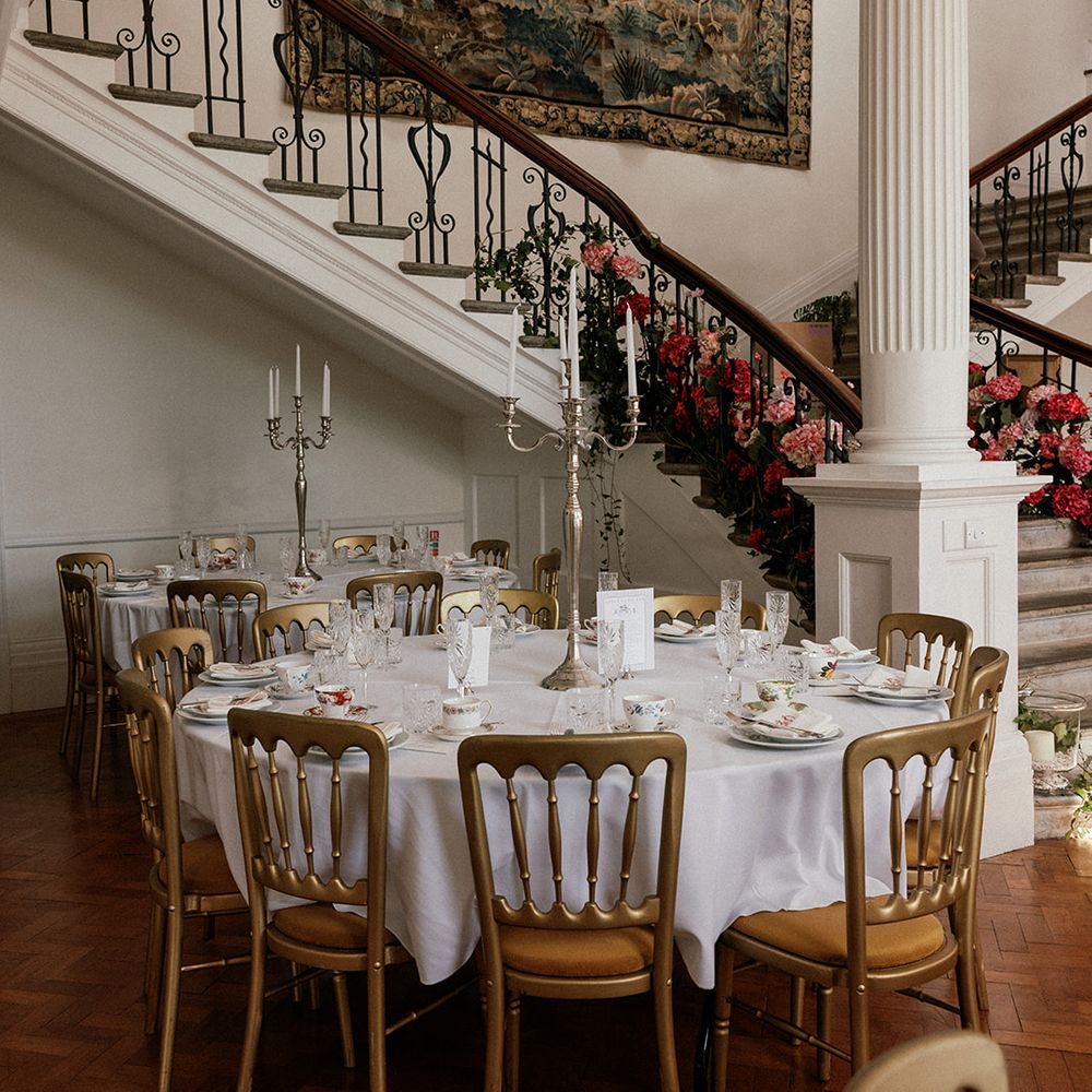 scorrier house gold chiavari reception