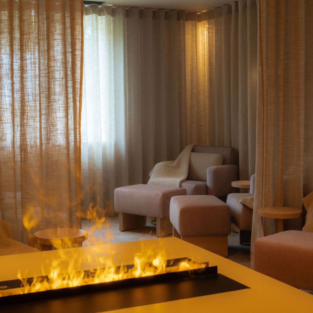 spa lounge fire pit table sakura spa at gisborough hall