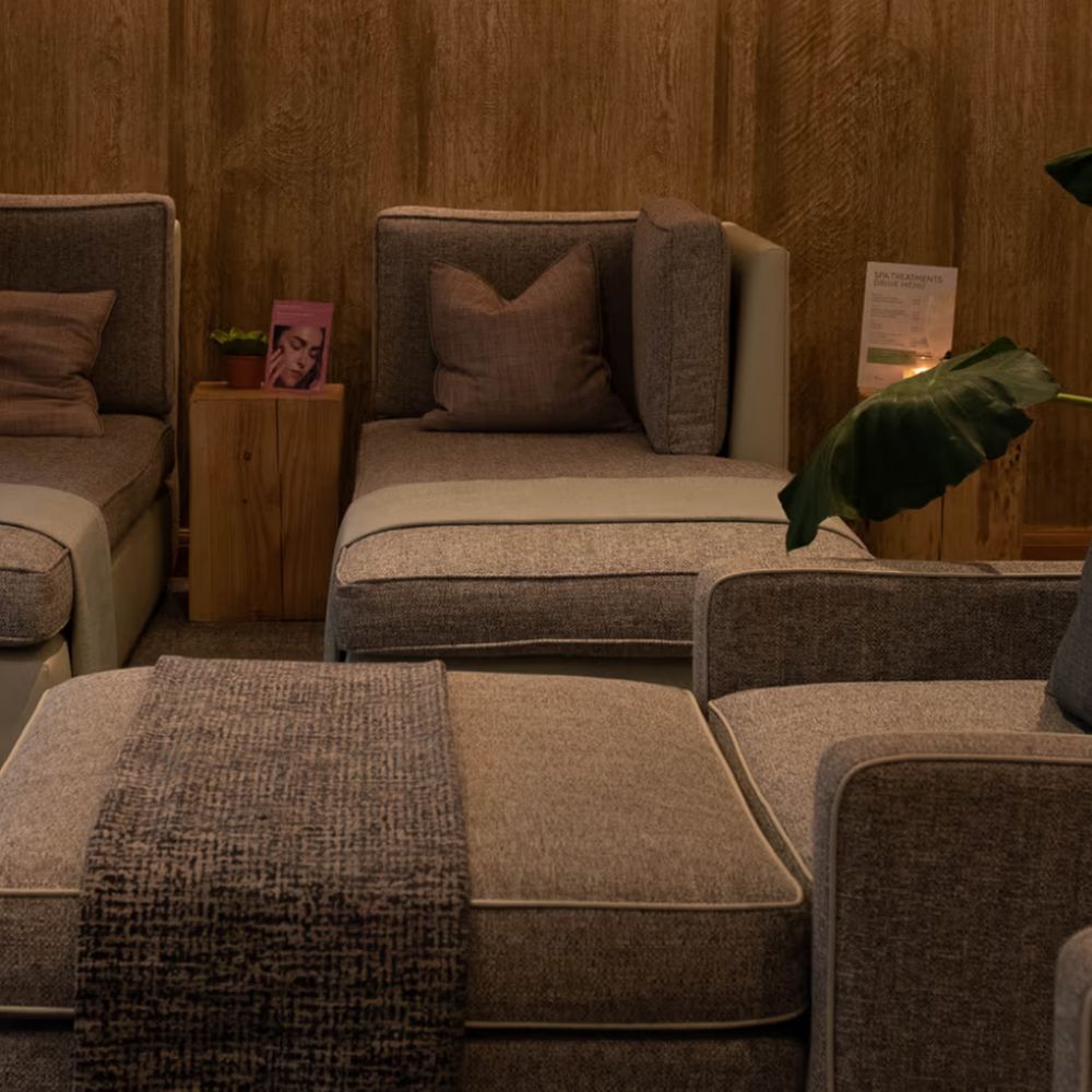 spa relaxation tweed loungers in solent hotel and spa