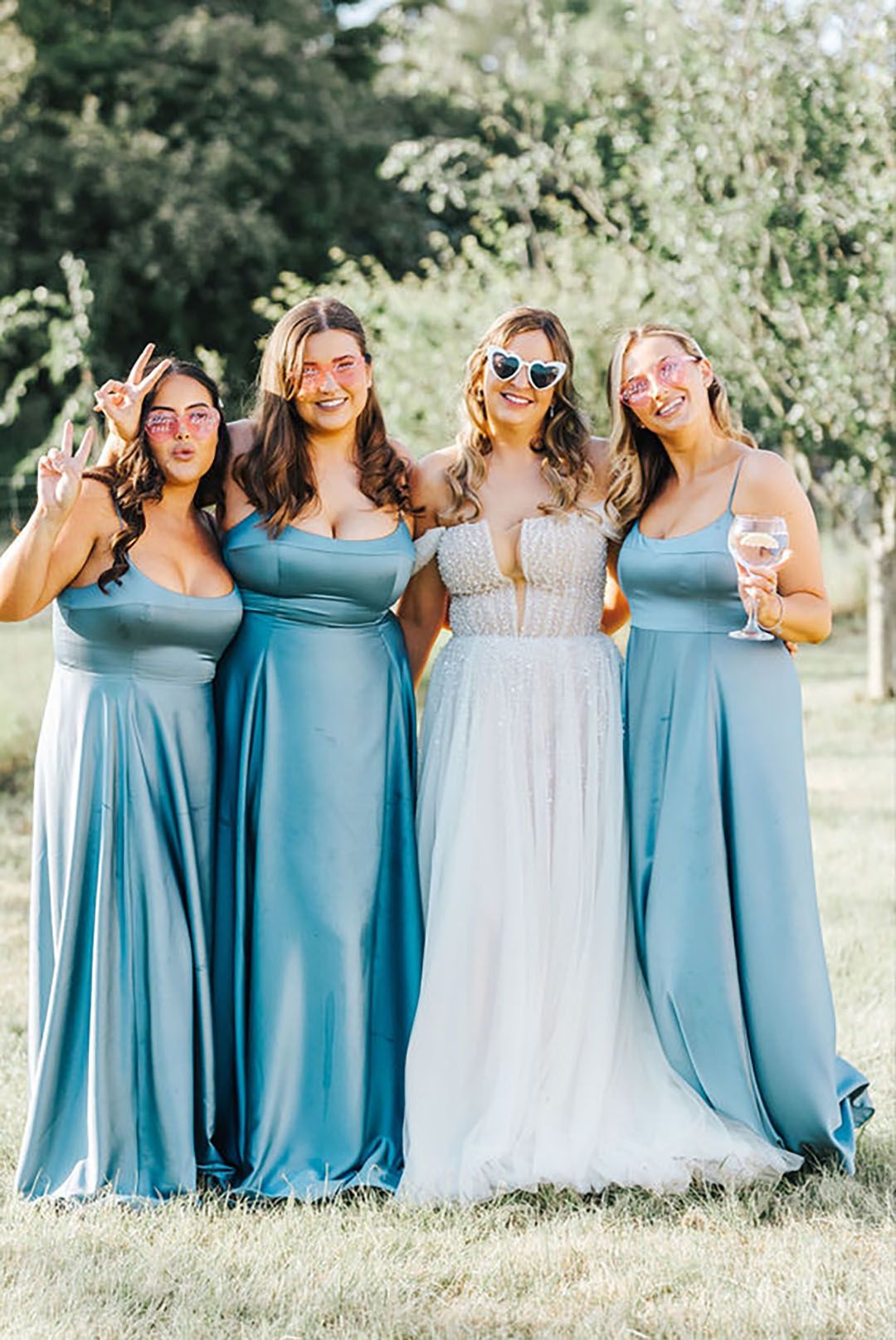 Blue green bridesmaid orders dresses