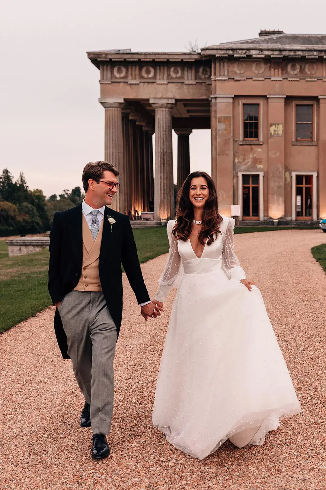 Mansion Wedding at The Grange In Hampshire With Pearl Bridal Gown