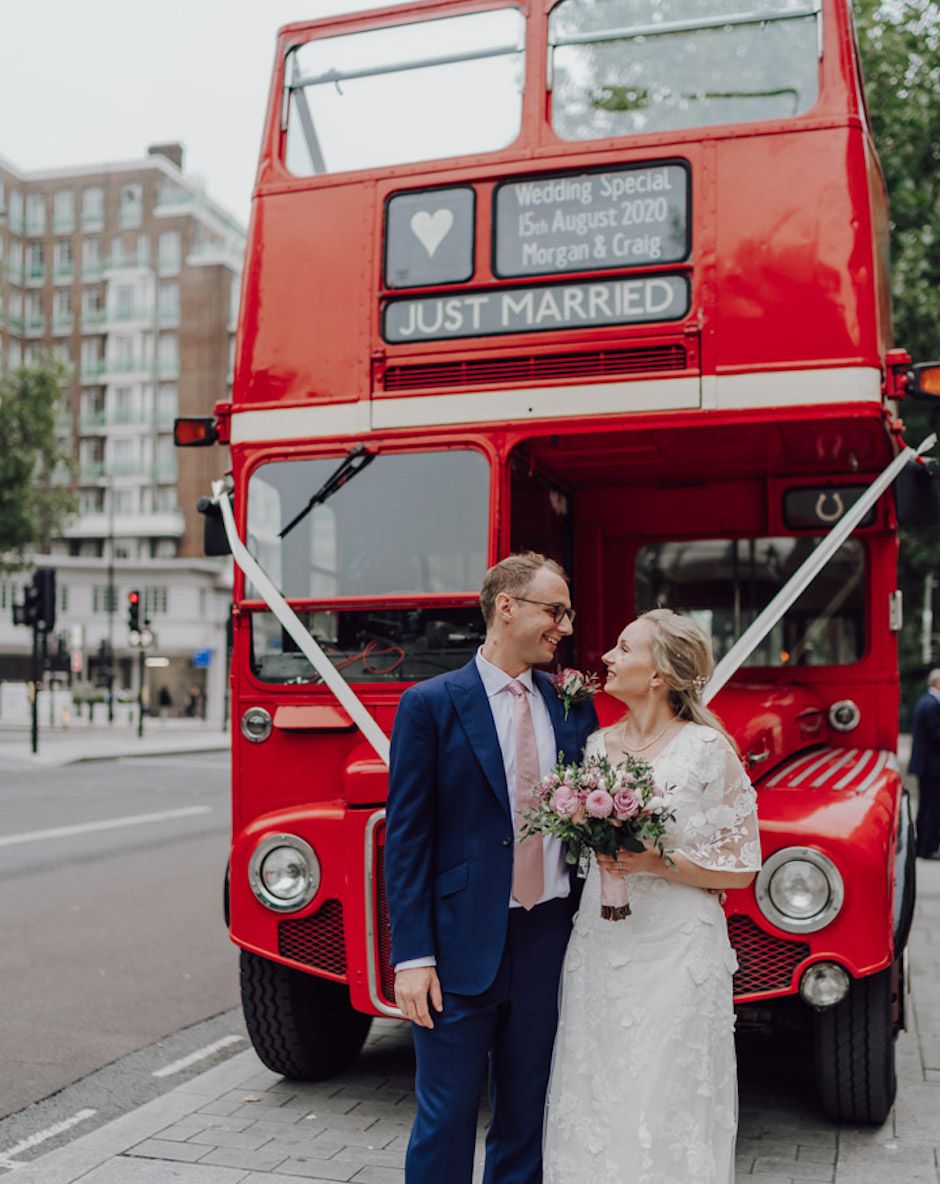 Micro Wedding with London Wedding Bus & Intimate Dinner on a Boat