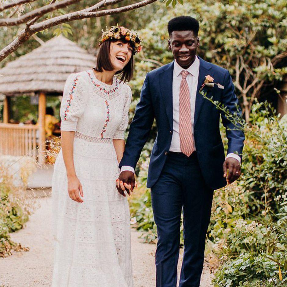 Broderie Anglaise Wedding Dress With Embroidery