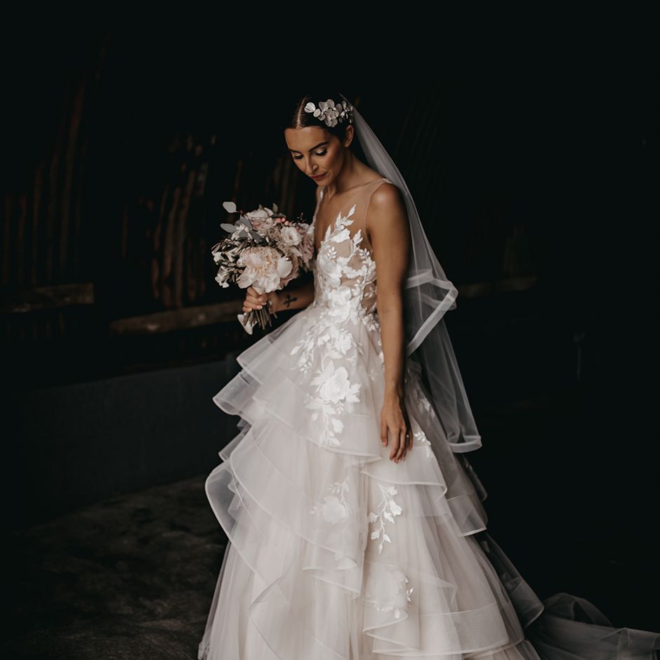 Wtoo By Watters Layered Tulle Dress at Anran Wedding With Martini Bar